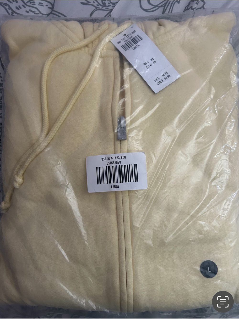 Hollister Cream Zip-Up Hoodie Sweater